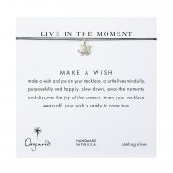 live in the moment sea turtle necklace on evergreen,  sterling silver