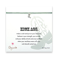 kick ass make a wish necklace with sterling silver cowboy boot on evergreen