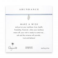 abundance feather necklace on ocean, sterling silver