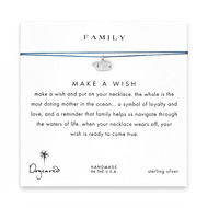 family whale necklace on ocean, sterling silver