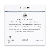 dive in make a wish necklace with sterling silver fish on ocean