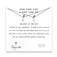 one for you one for me make a wish necklace set with sterling silver angel wings on ocean