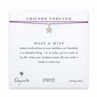 friends forever groovy flower necklace on amethyst, sterling silver