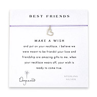 best friends make a wish necklace with sterling silver loving heart on purple