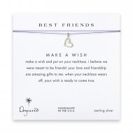 best friends loving heart necklace on purple, sterling silver