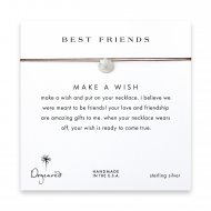best friends sand dollar necklace on tobacco, sterling silver