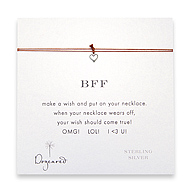 bff make a wish necklace with sterling silver cupid heart on tobacco