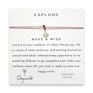 explore make a wish necklace with sterling silver compass on tobacco