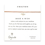 friends make a wish necklace with sterling silver dragonfly on tobacco