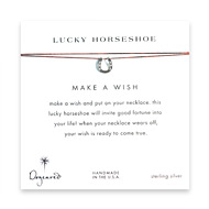 lucky horseshoe, horseshoe necklace on tobacco, sterling silver