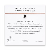 with patience comes wisdom make a wish necklace with sterling silver turtle on tobacco
