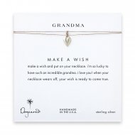 grandma kind heart necklace on taupe, sterling silver