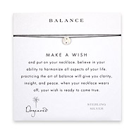 balance make a wish necklace with sterling silver yin yang  on black