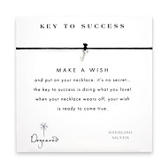 key to success make a wish necklace with sterling silver key on black