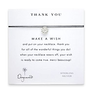 thank you make a wish necklace with sterling silver daisy on black
