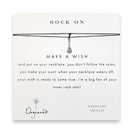 rock on make a wish necklace with oxidized guitar on black
