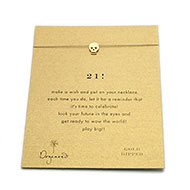 21! reminder necklace with gold dipped skull