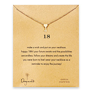18 reminder necklace with gold dipped key to my heart charm