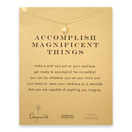 accomplish magnificent things starburst necklace, gold dipped
