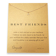 best friends reminder necklace with gold dipped teeny angel wings