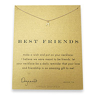 best friends reminder necklace with gold dipped teeny angel wings