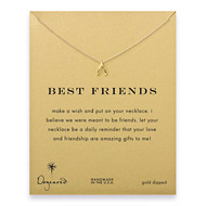 best friends wishbone necklace, gold dipped
