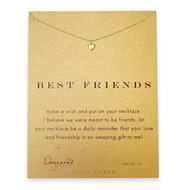 best friends reminder necklace with gold dipped cupid heart