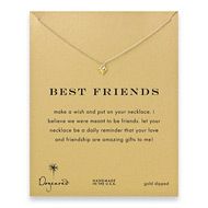 best friends cupid heart necklace, gold dipped