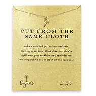 cut from the same cloth reminder necklace with gold dipped scissors