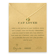 cat lover reminder necklace with gold dipped best friend heart