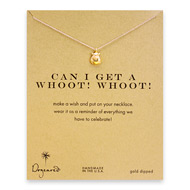 can I get a whoot! Whoot! owl necklace, gold dipped