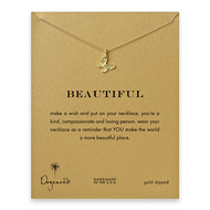 beautiful butterfly necklace, gold dipped