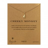 cheeky monkey, monkey necklace, gold dipped