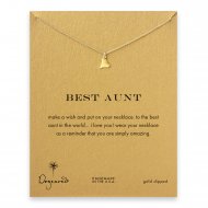 best aunt happy heart necklace, gold dipped
