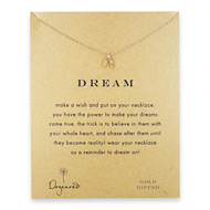 dream wishbone necklace, gold dipped