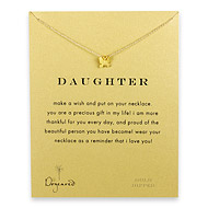 daughter reminder necklace with gold dipped butterfly