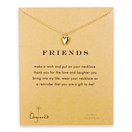 friends reminder necklace with gold dipped kind heart