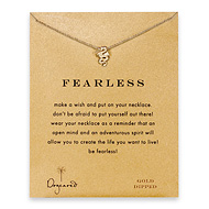 fearless dragon necklace, gold dipped