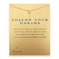 follow your dreams reminder necklace with gold dipped kite