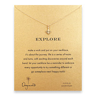 explore reminder necklace with gold dipped compass