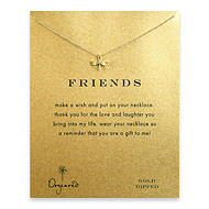 friends reminder necklace with gold dipped dragonfly
