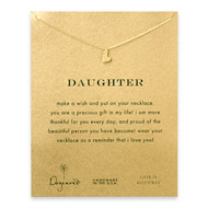 daughter sideways heart necklace, gold dipped