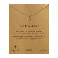 engaged big diamond necklace, gold dipped