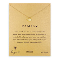 family whale necklace, gold dipped