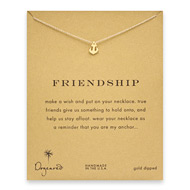friendship smooth anchor necklace, gold dipped