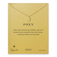 foxy reminder necklace with gold dipped fox