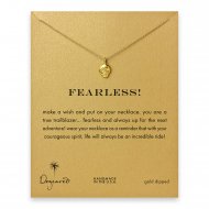 fearless! flower skull necklace, gold dipped
