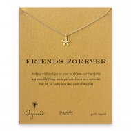 friends forever groovy flower necklace, gold dipped