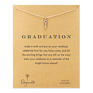 graduation heart key necklace, gold dipped