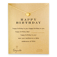 happy birthday reminder necklace with gold dipped royal crown
